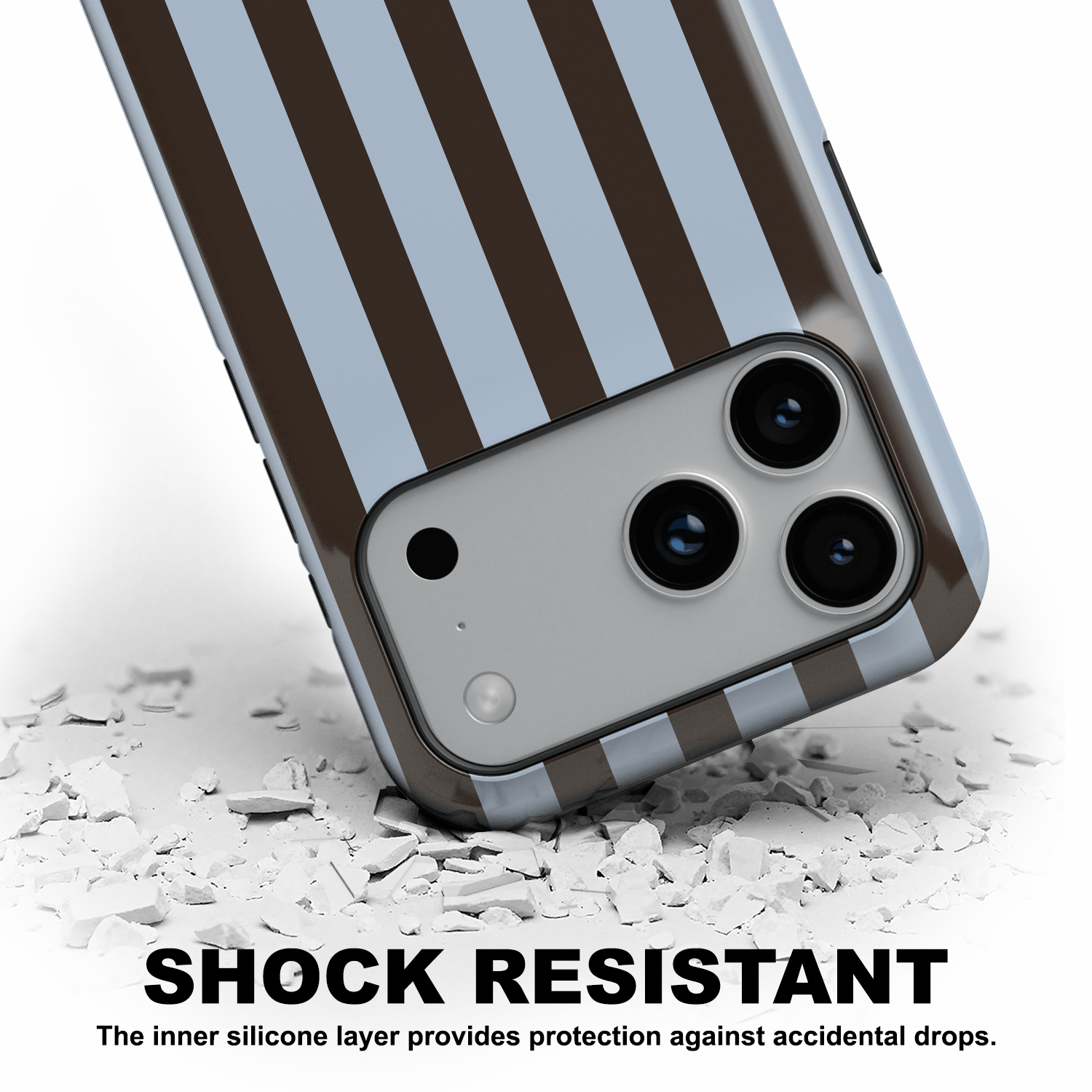 Blue & Brown Striped Phone Case - Mocha Muse