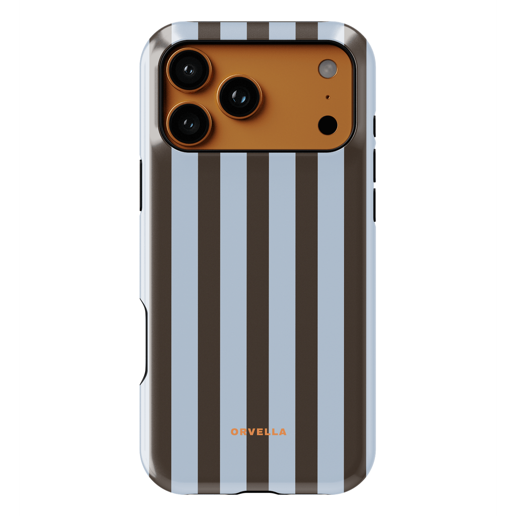 Blue & Brown Striped Phone Case - Mocha Muse
