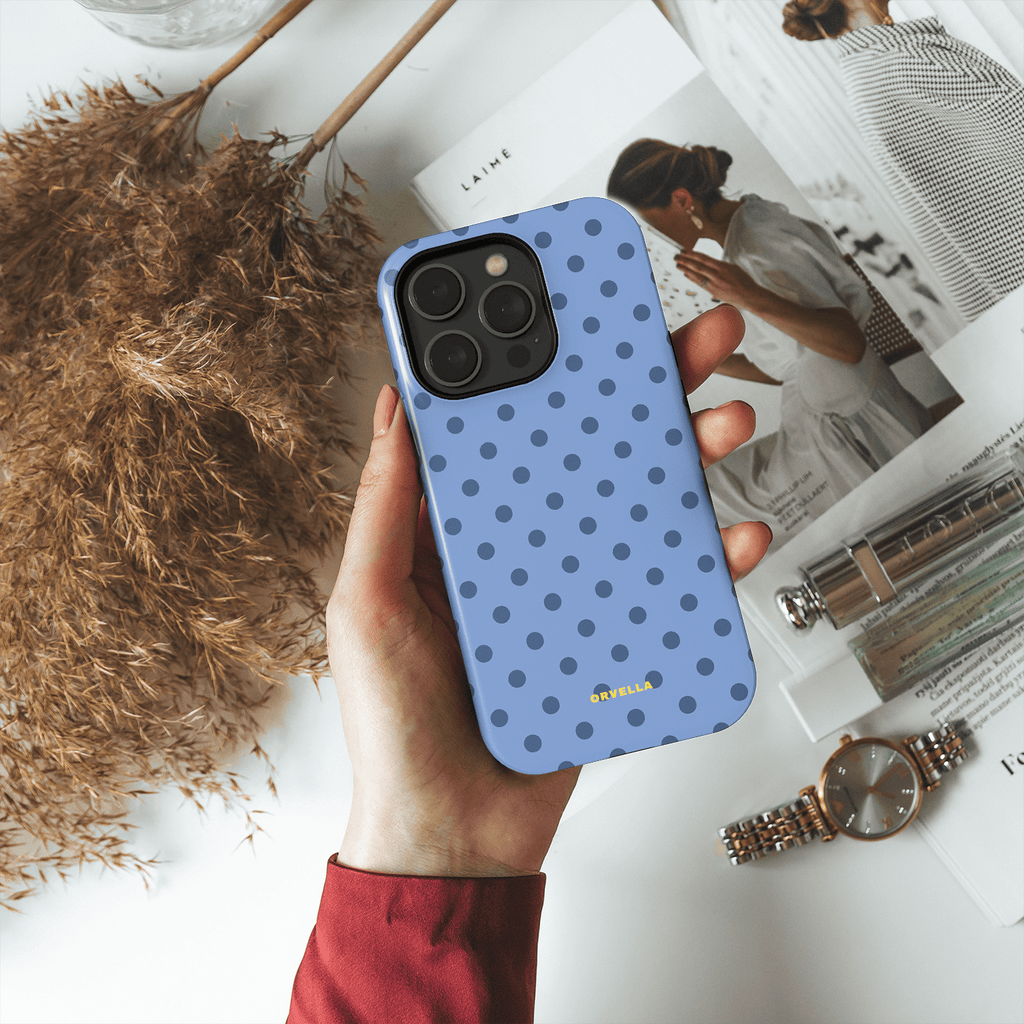 Blue Polka Dot Phone Case - Denim Dots