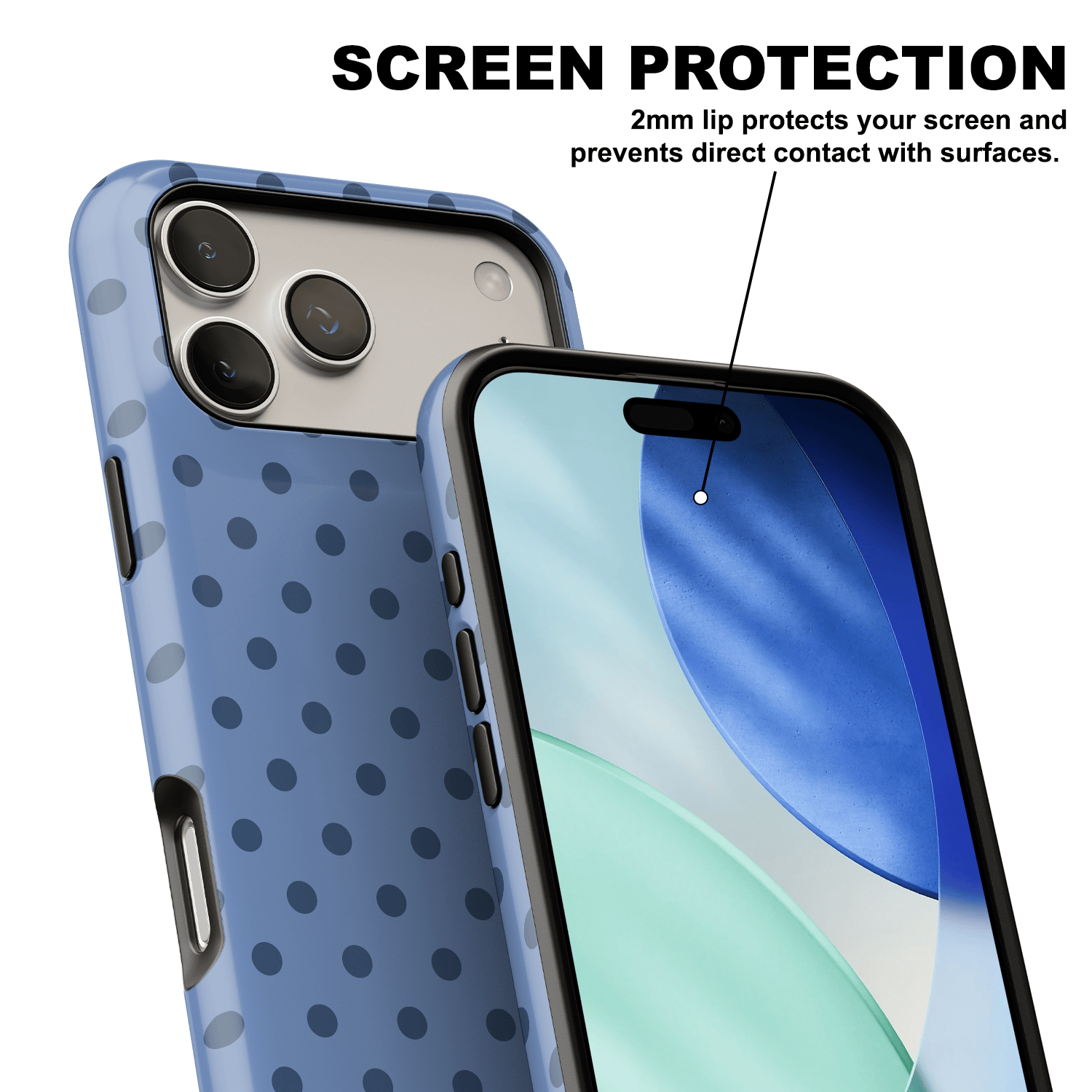Blue Polka Dot Phone Case - Denim Dots