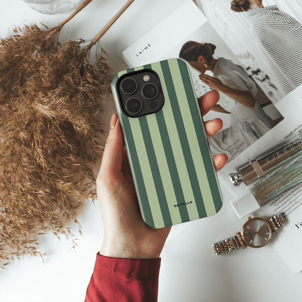 Green Striped Phone Case - Olive Mode