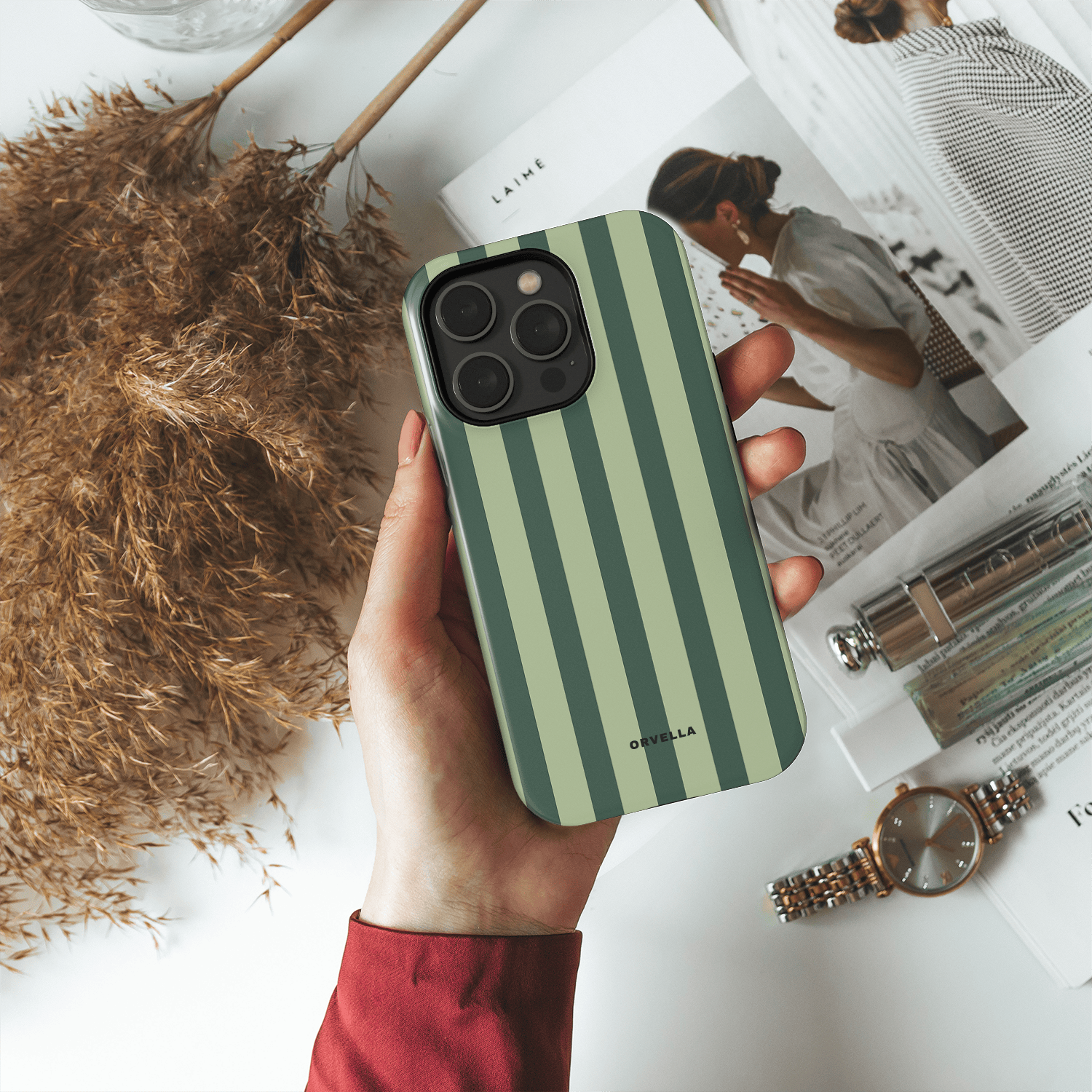 Green Striped Phone Case - Olive Mode