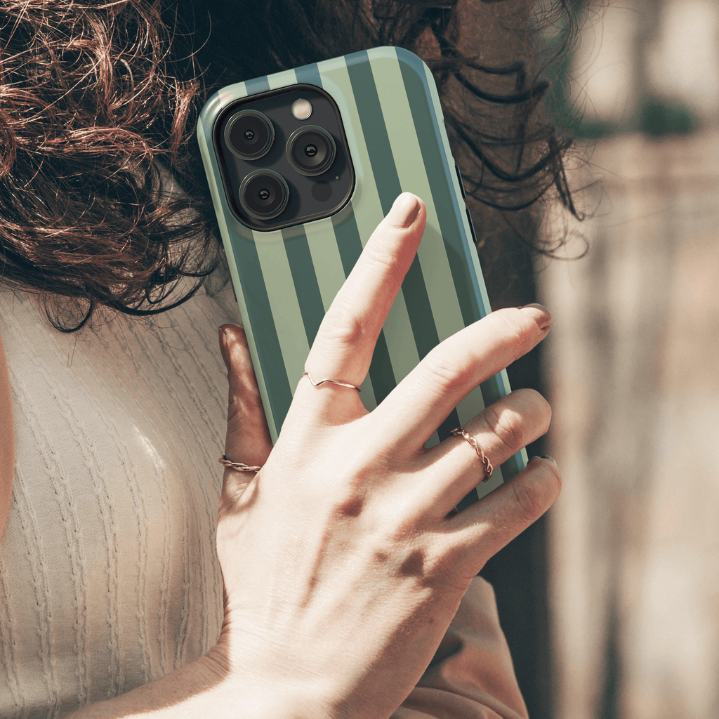 Green Striped Phone Case - Olive Mode