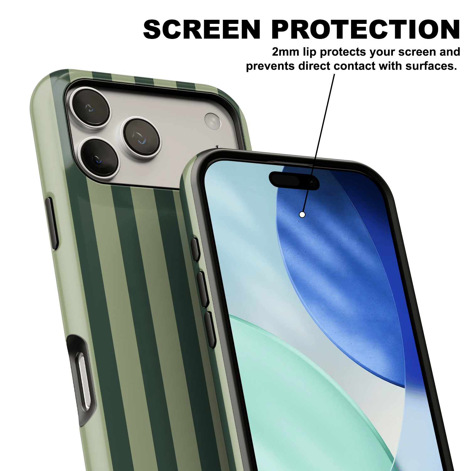 Green Striped Phone Case - Olive Mode