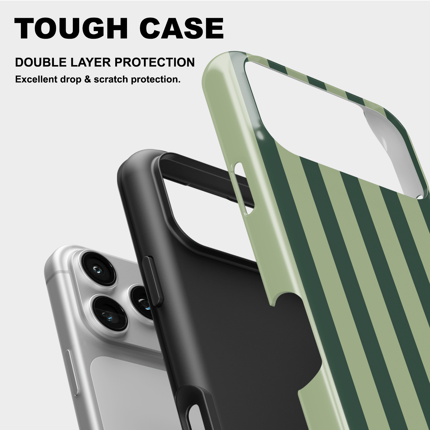 Green Striped Phone Case - Olive Mode