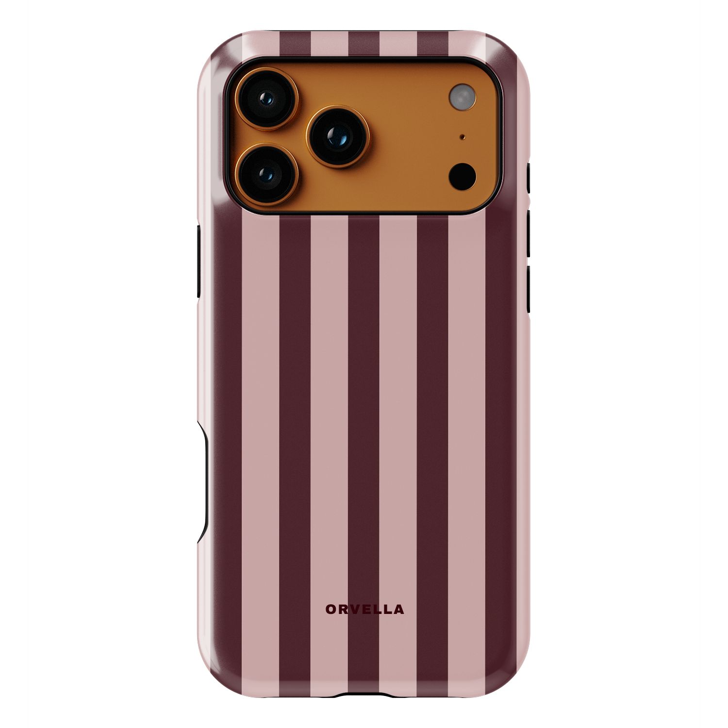 Pink & Burgundy Striped Phone Case - Modern Merlot