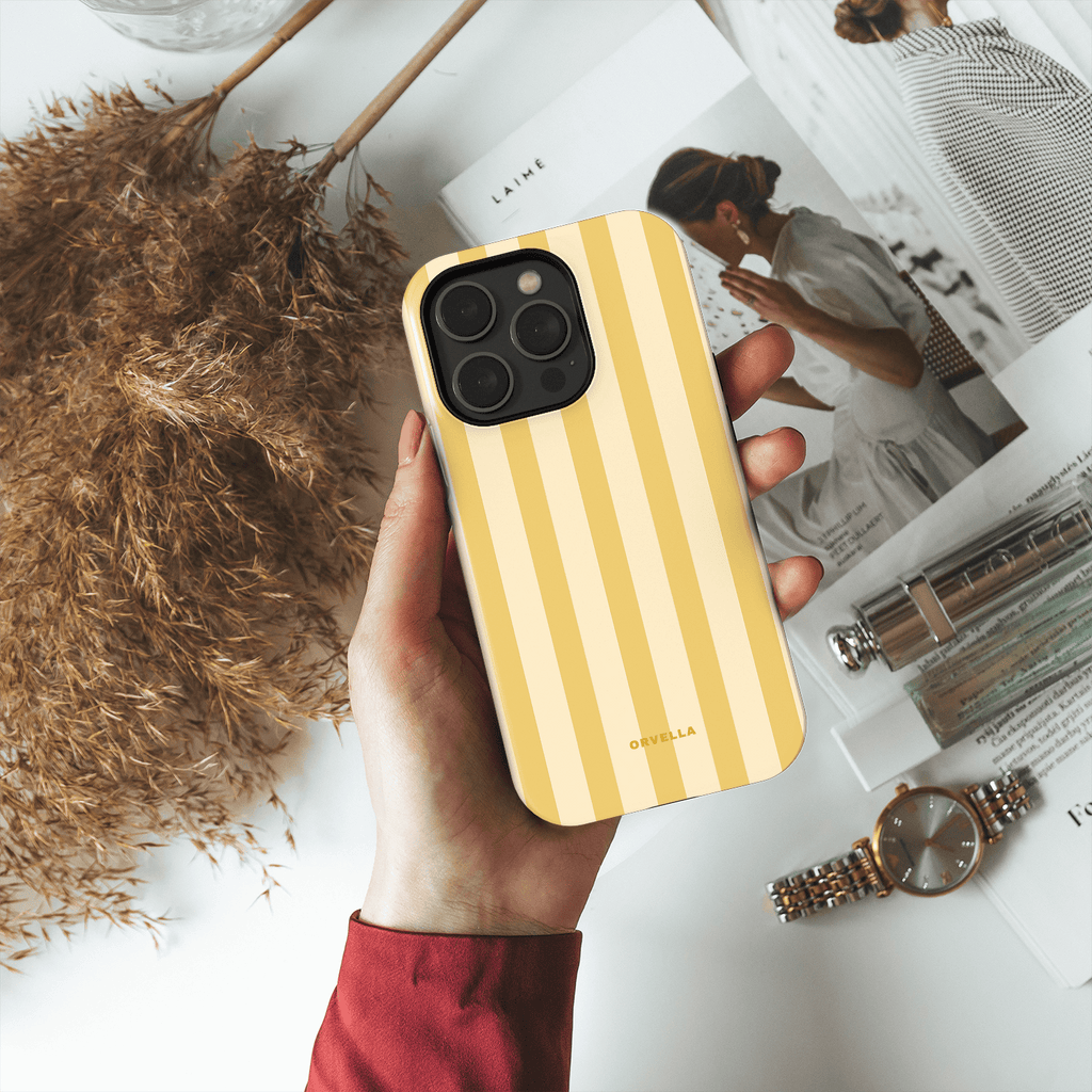 Yellow Striped Phone Case - Custard Cream