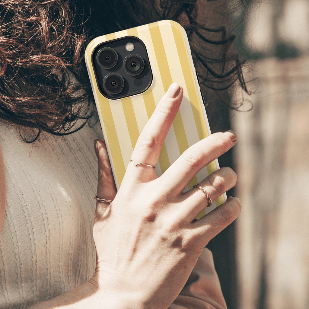 Yellow Striped Phone Case - Custard Cream