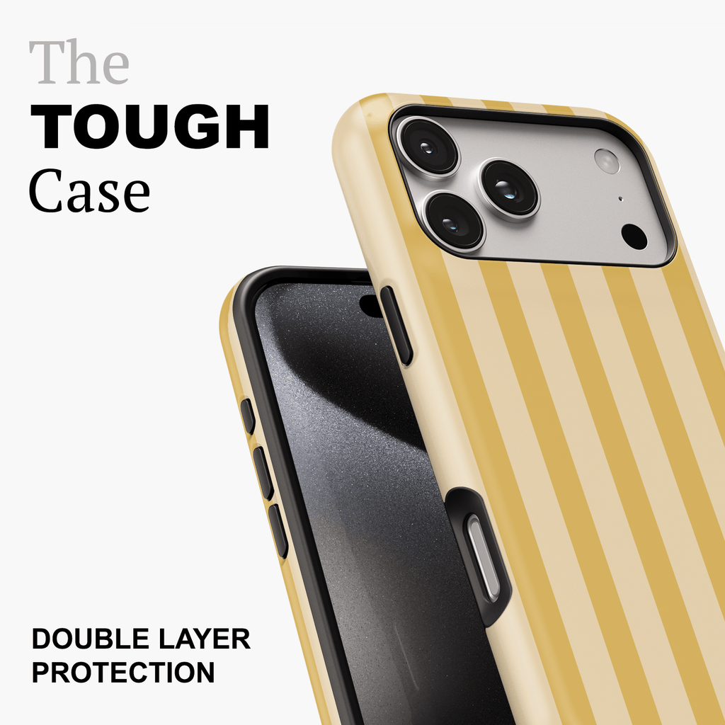 Yellow Striped Phone Case - Custard Cream