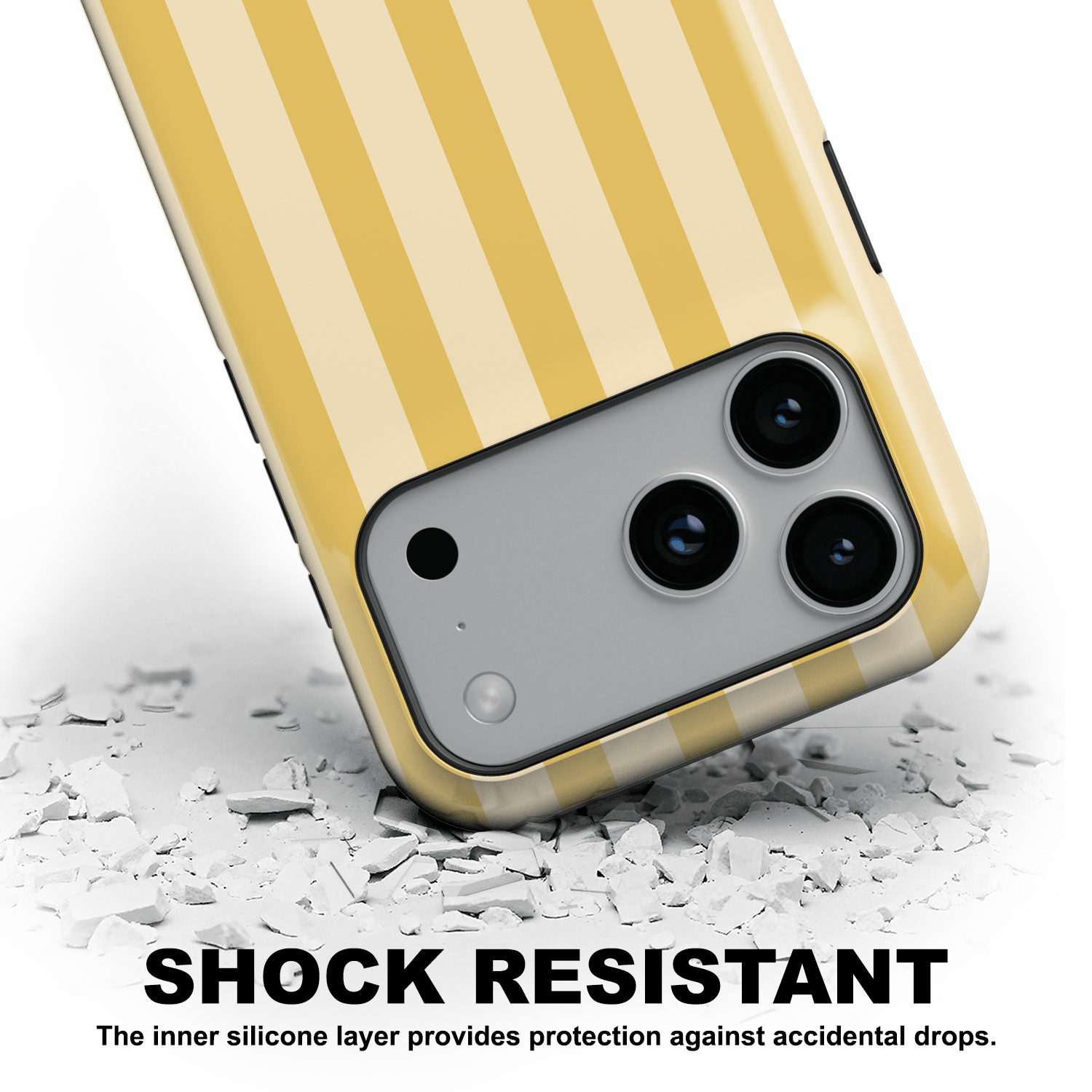 Yellow Striped Phone Case - Custard Cream