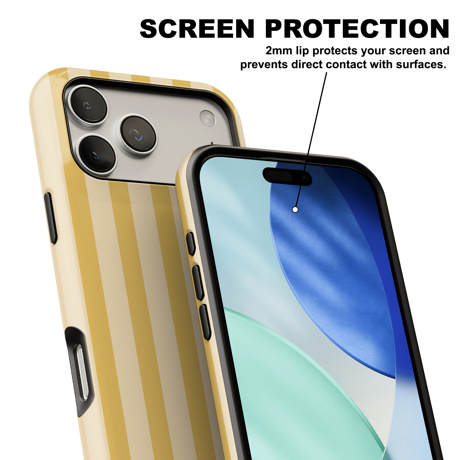 Yellow Striped Phone Case - Custard Cream