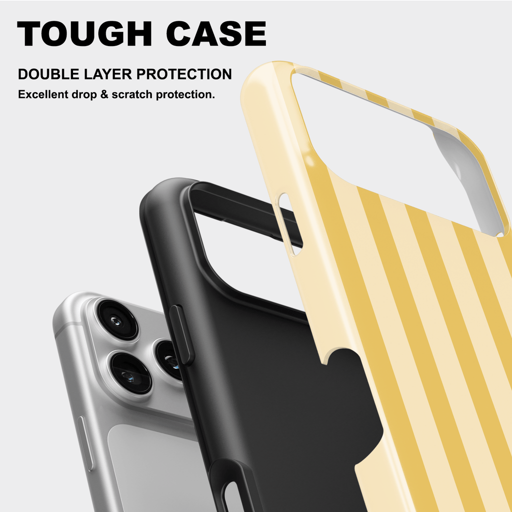 Yellow Striped Phone Case - Custard Cream